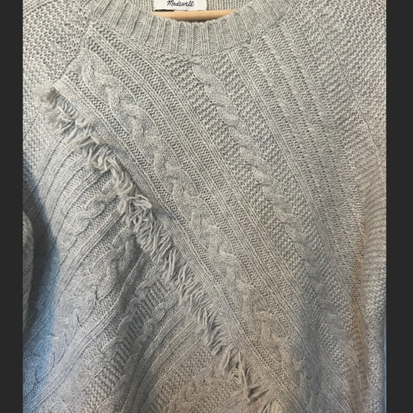 Madewell Merino Wool Fringe Cable Sweater Size Small - Picture 2 of 4